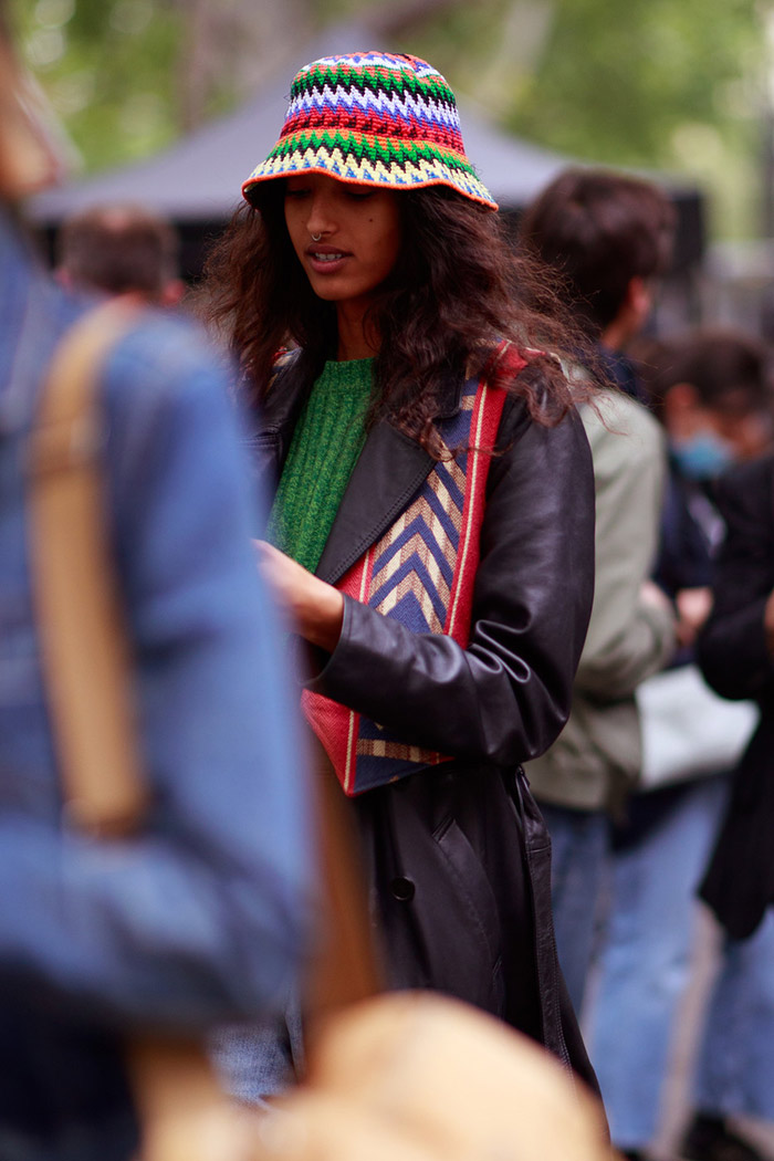 Fall 2021 Paris Couture week street style  bucket hat